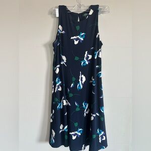 Ralph Lauren Navy Floral Midi Dress
